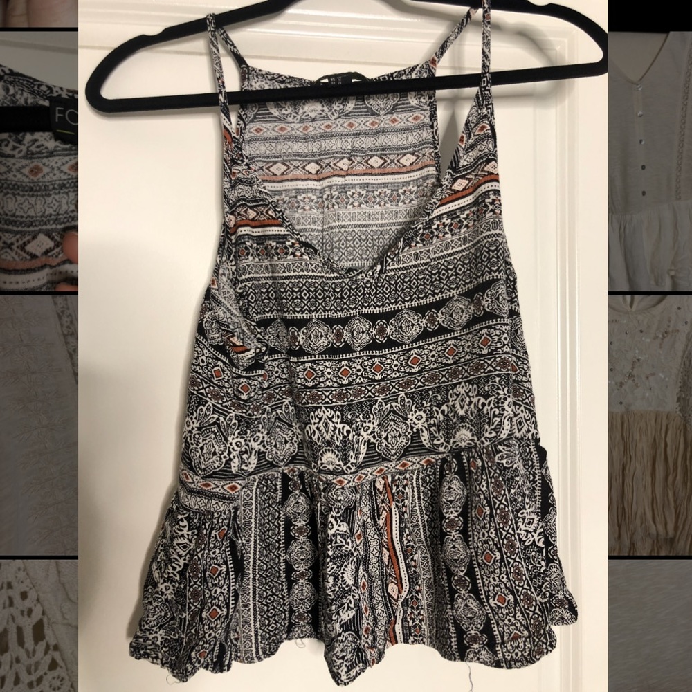 F21 Boho blouse tribal print